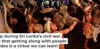 Traditional dancers perform in front of the Buddhist Temple of the Tooth, celebrating the Buddhist festival of Esala Perahera, in Kandy, Sri Lanka, on Aug. 8, 2025. Ishara S. Kodikara/AFP via Getty Images